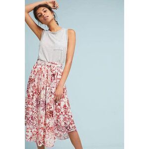 Anthropologie Maeve Staycation Midi Flowy Skirt Size X-Small Floral Modern Boho